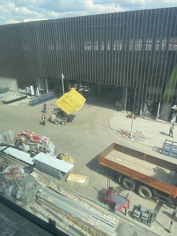 The podium of the business park under construction